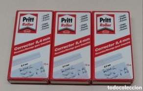 Escribanía: Lote 3 recambios pritt roller corrector, 8,4 m/m. X 12 metros